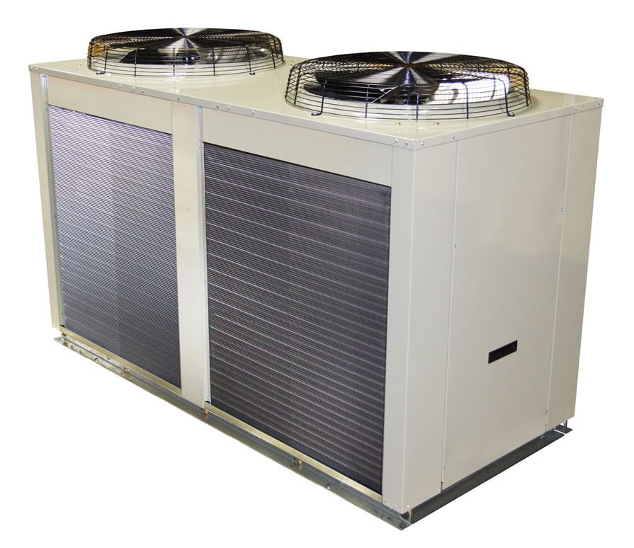 A large air conditioner featuring two heat pumps, designed for efficient cooling and heating in various environments.