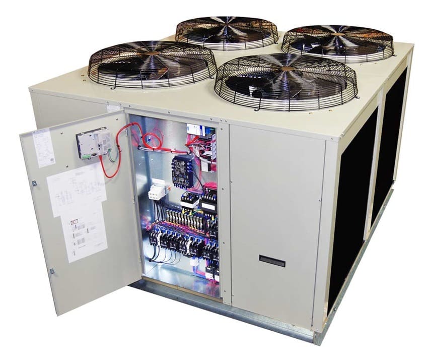 Air-Cooled 22 Ton Chiller with Stainless Steel Tank Front Side Open Cabinet